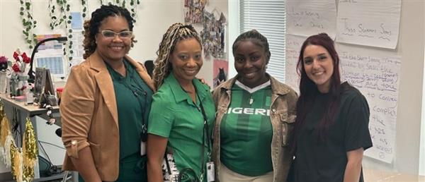 Senior Committee Sponsors from left to right: Shabina Mitchell, Tiffany Johnson, Joy Chibuzo, Juliana Ingram.